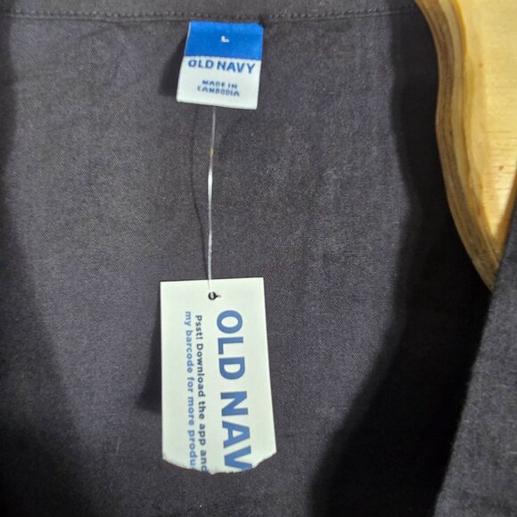 Old Navy Black Women's Blouse‎ Large Long Sleeve Fitted Waist - Picture 4 of 4